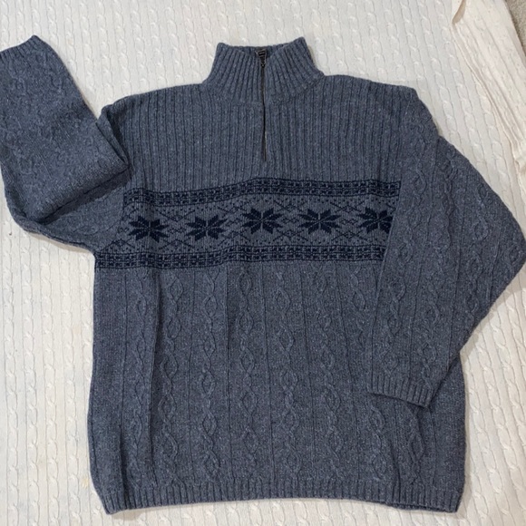 Hammerschmid Mens Vintage Nordic Sweater 1/4 zip Wool blend XL - Picture 1 of 7